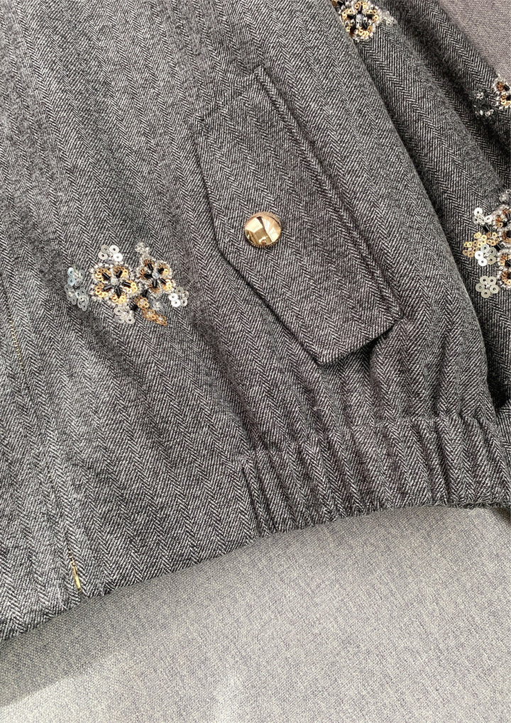 Classic Chic Embellished Sequin Wool Knit Set