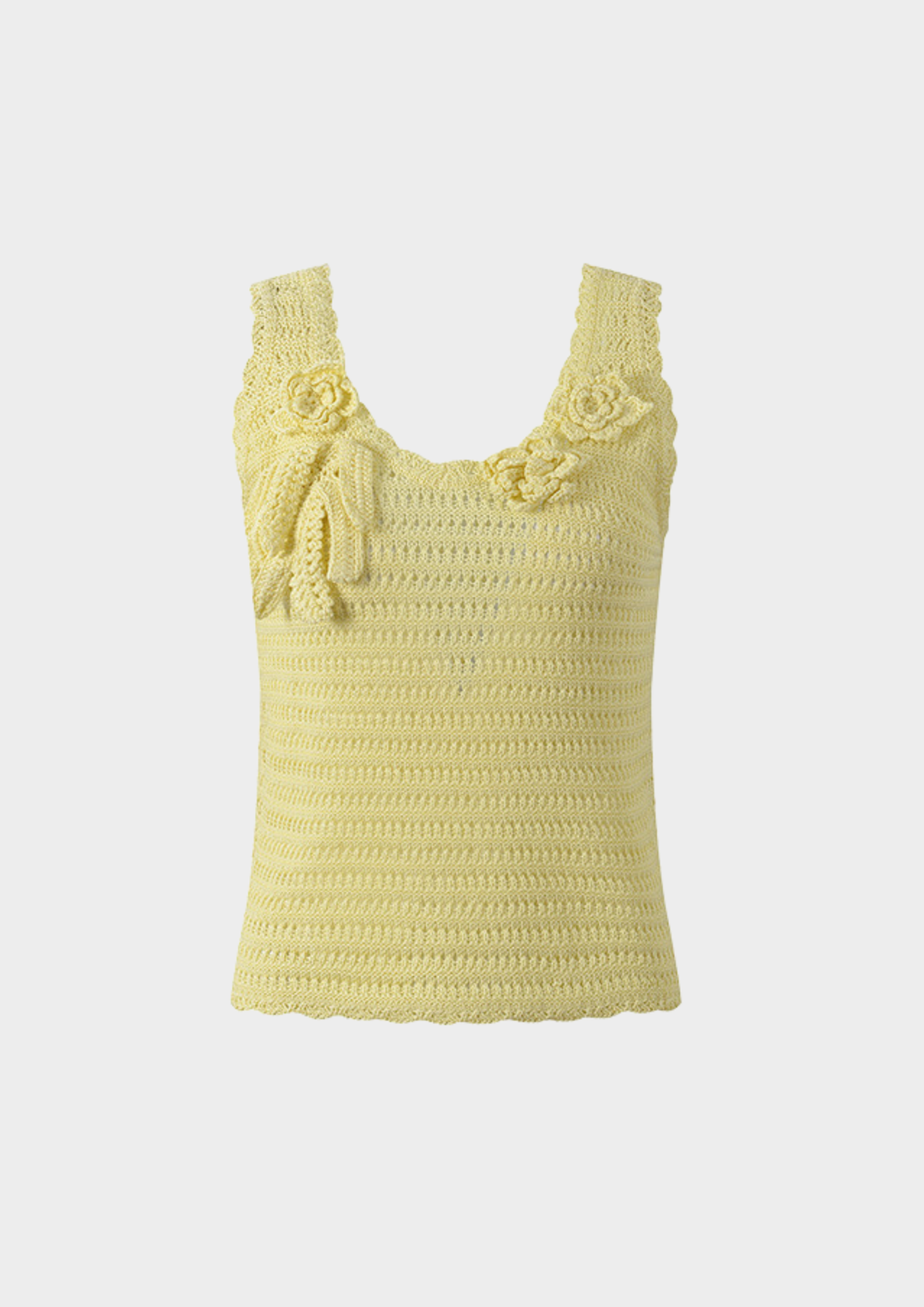 Rosette Crochet Knit Tank Top
