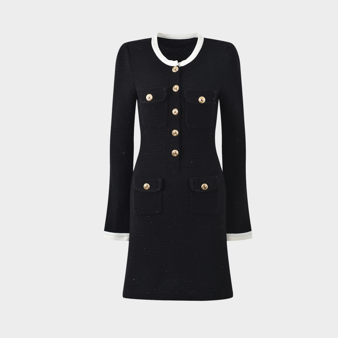 Wool Sequin Mini Dress