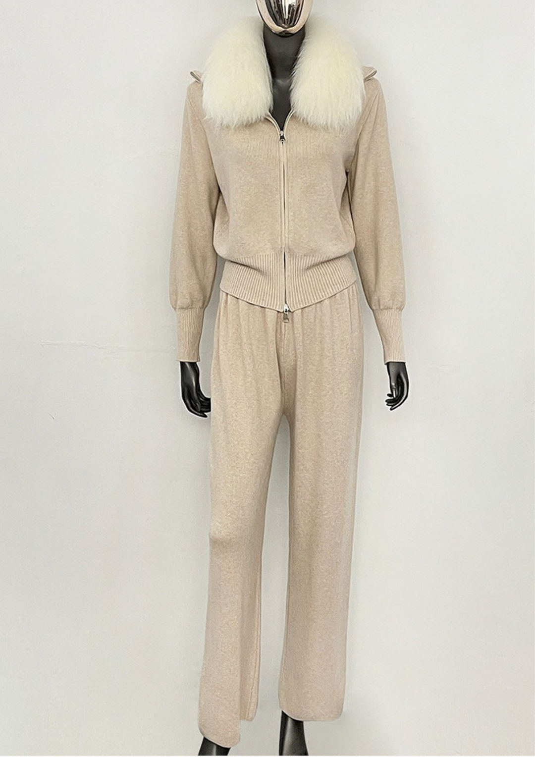 Celeste Fur Collar Knit Set