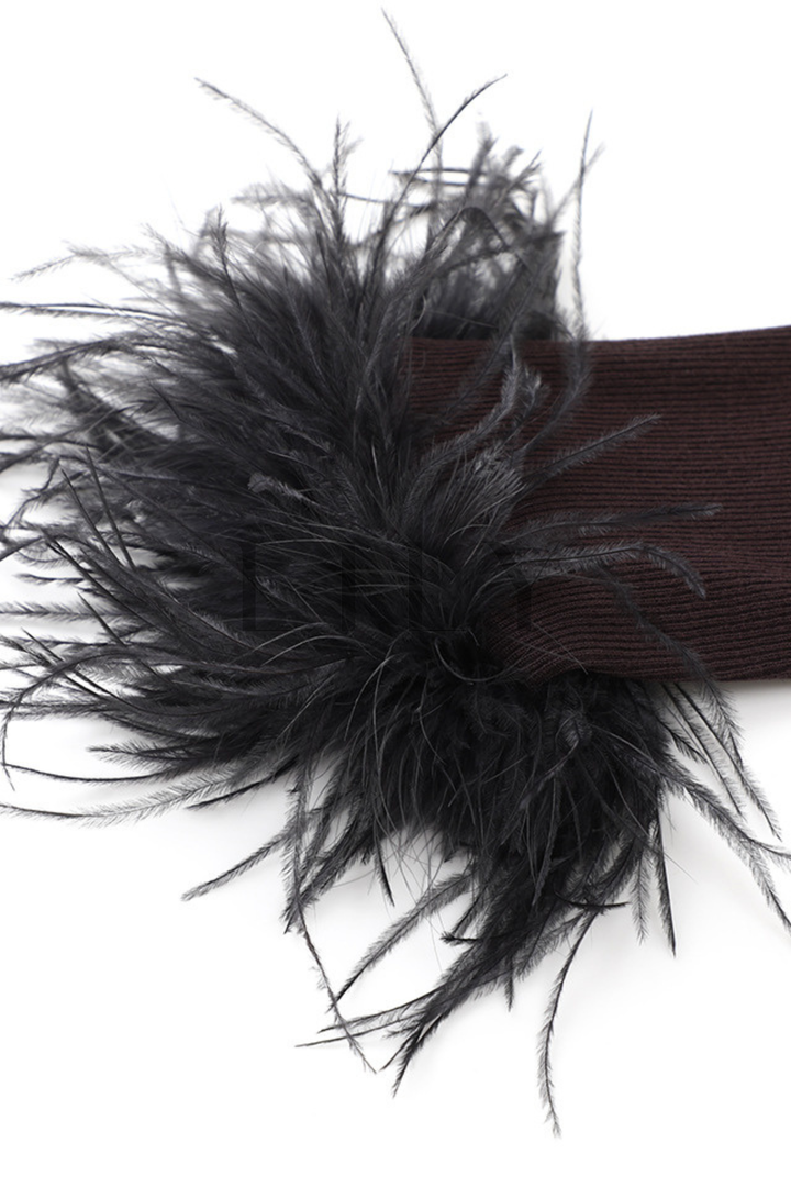 Feather Lace embroidery  Wool Knit Cardigan Top