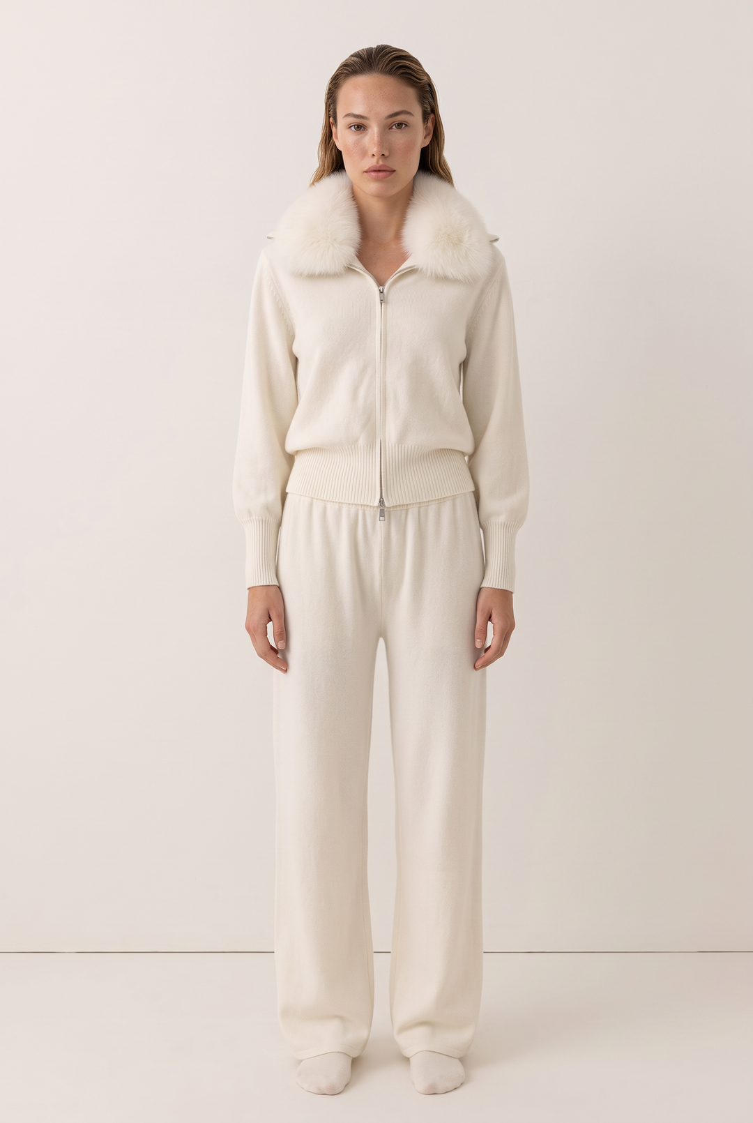 Celeste Fur Collar Knit Set
