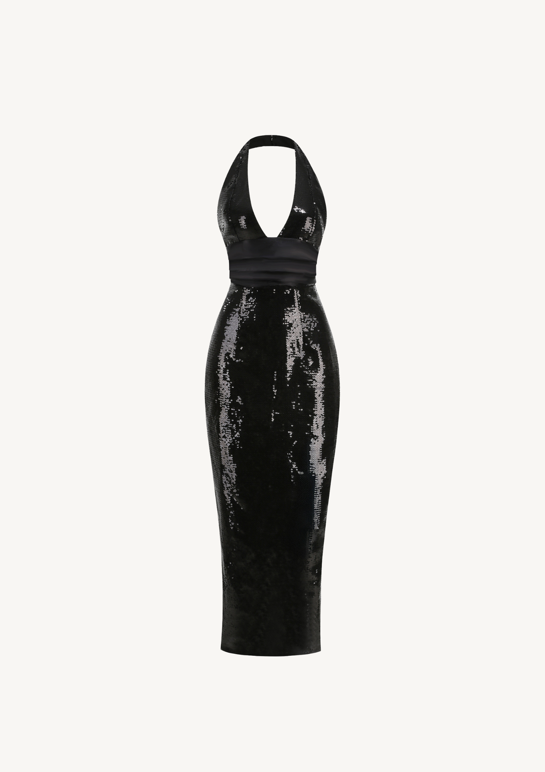 Valeria Sequin Halter Maxi Dress