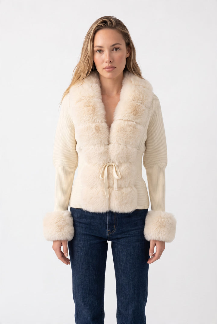 Jane Luxe Fur Knit Coat