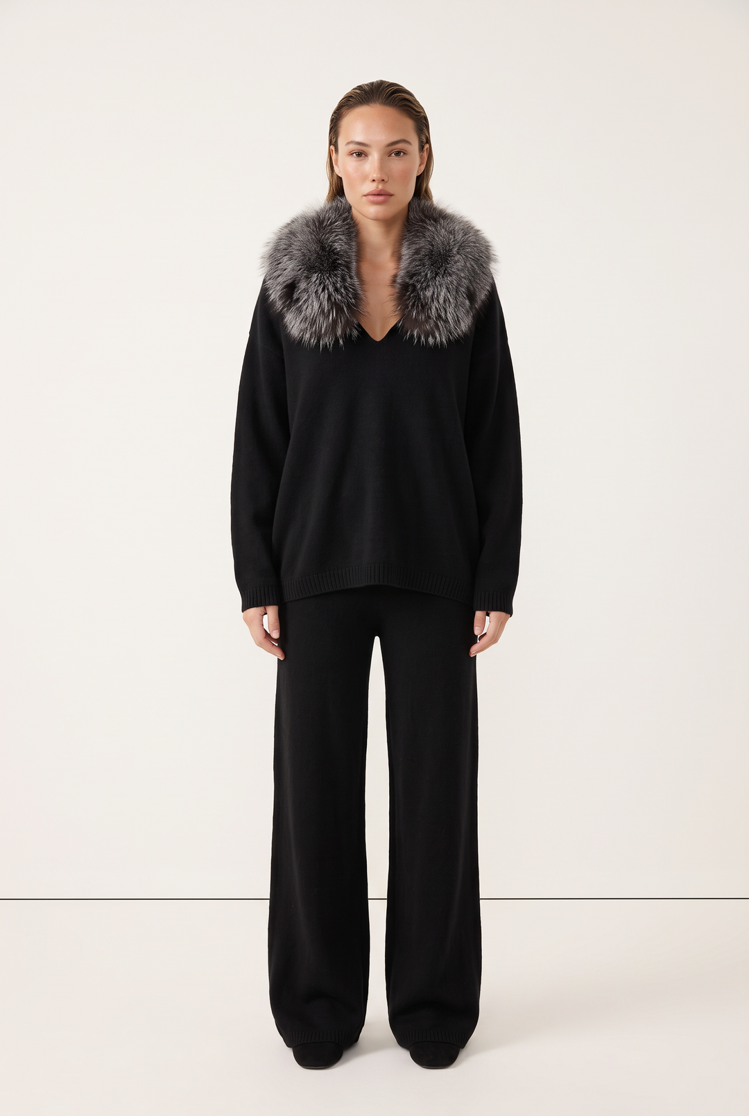 Mirelle Fox Trim Knit Set