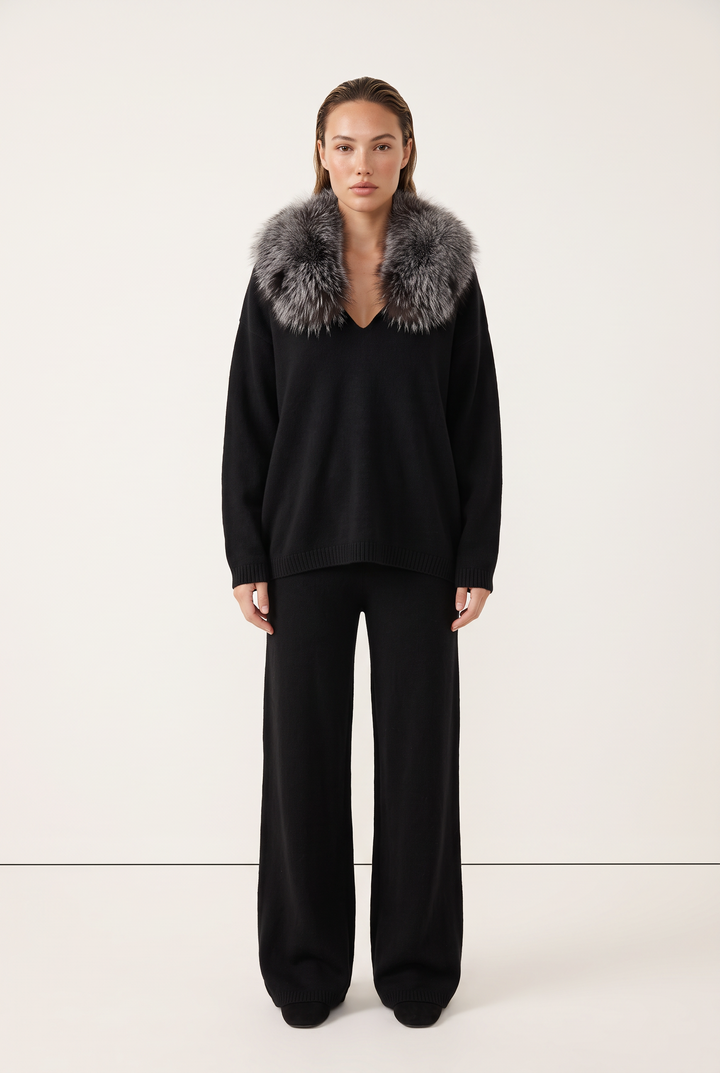 Mirelle Fox Trim Knit Set