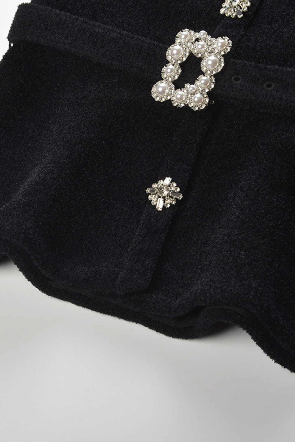 Velvet Pearl Luxe Waist Cardigan Top