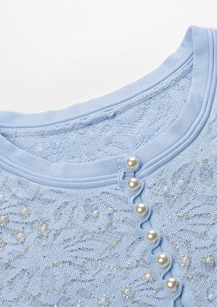 Celeste Pearl Lace Pleated Maxi Dress