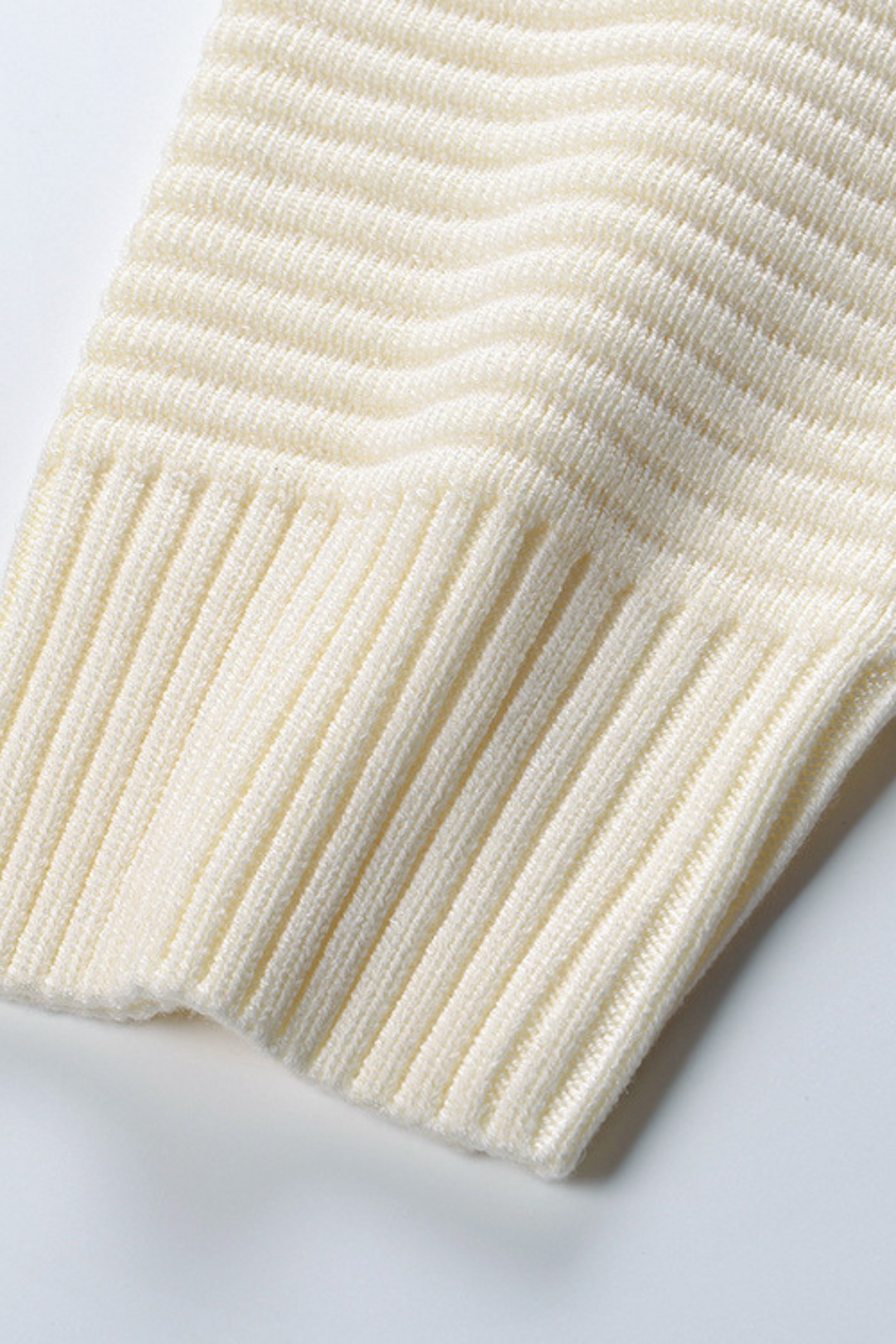 Round Neck Striped Buttoned Knit Wool Cardigan