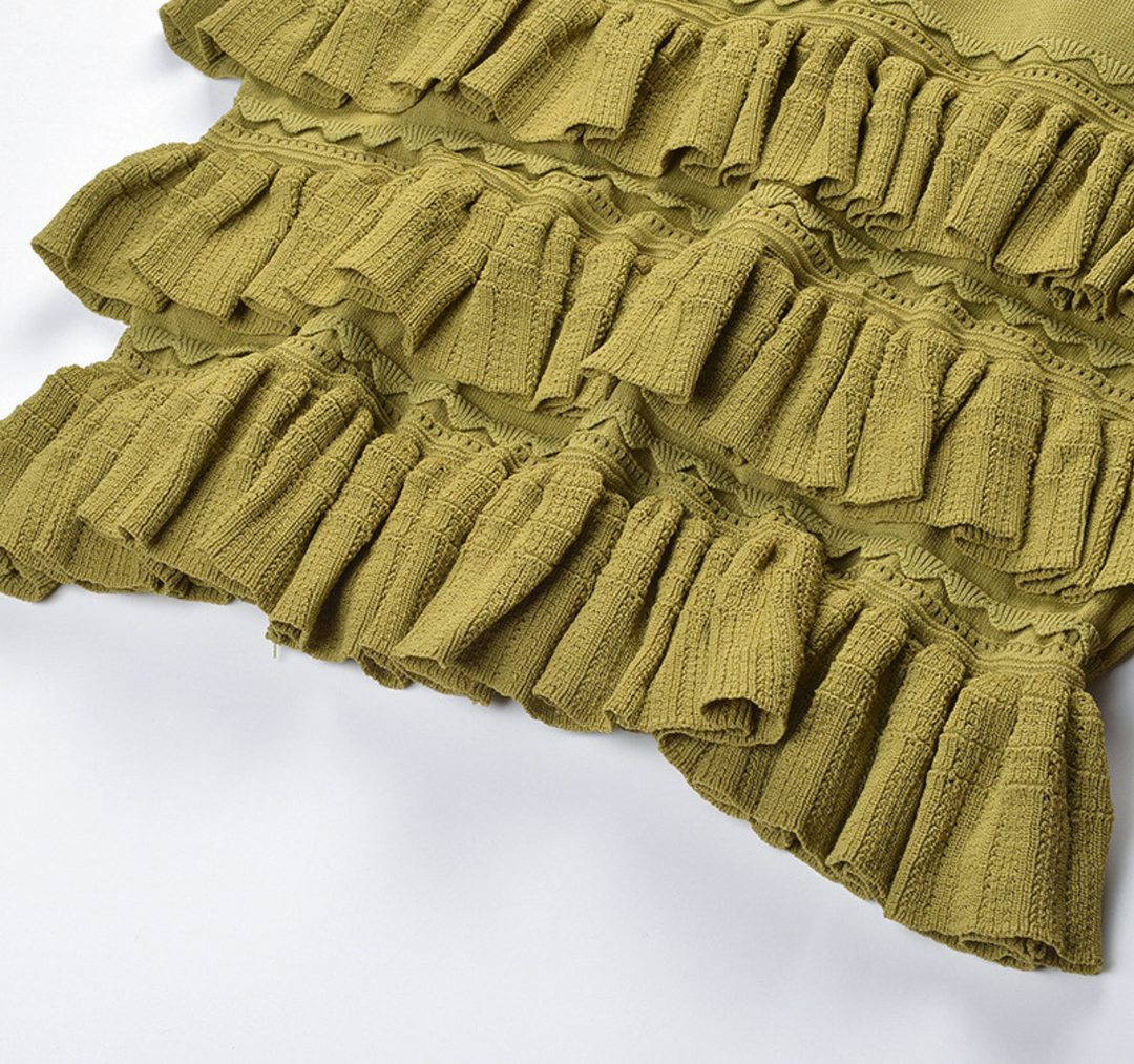 Ruffle Knit Top &amp; Skirt Set