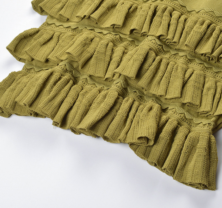 Ruffle Knit Top &amp; Skirt Set