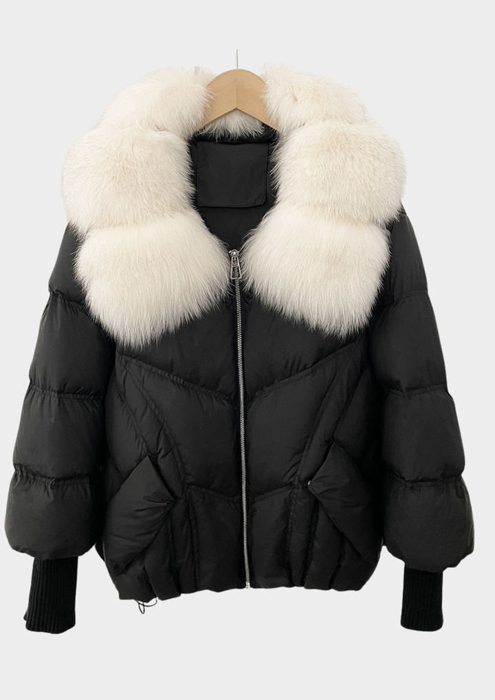 Fox Fur Collar Luxe Down Jacket