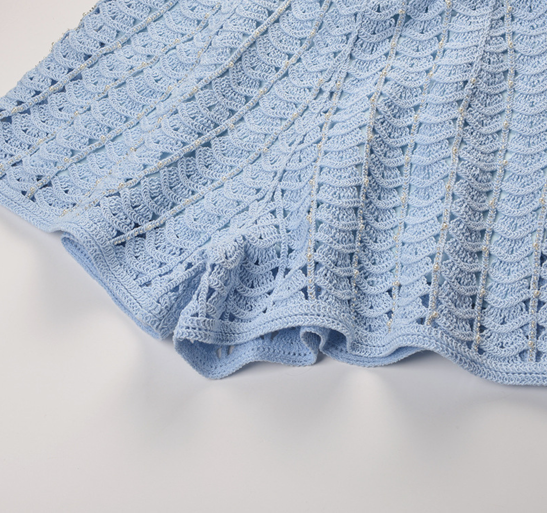 Crochet Knit Top &amp; Shorts Set
