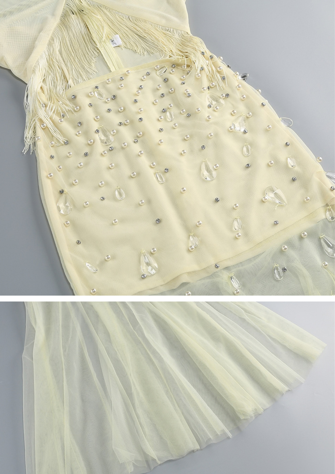 Isadora Fringe Crystal Gown