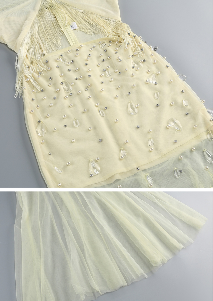 Isadora Fringe Crystal Gown