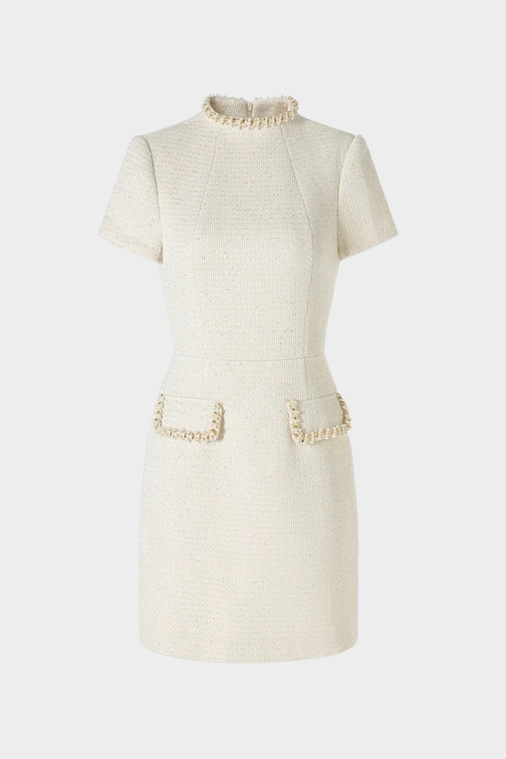 Tweed Elegance Beaded Mini Dress