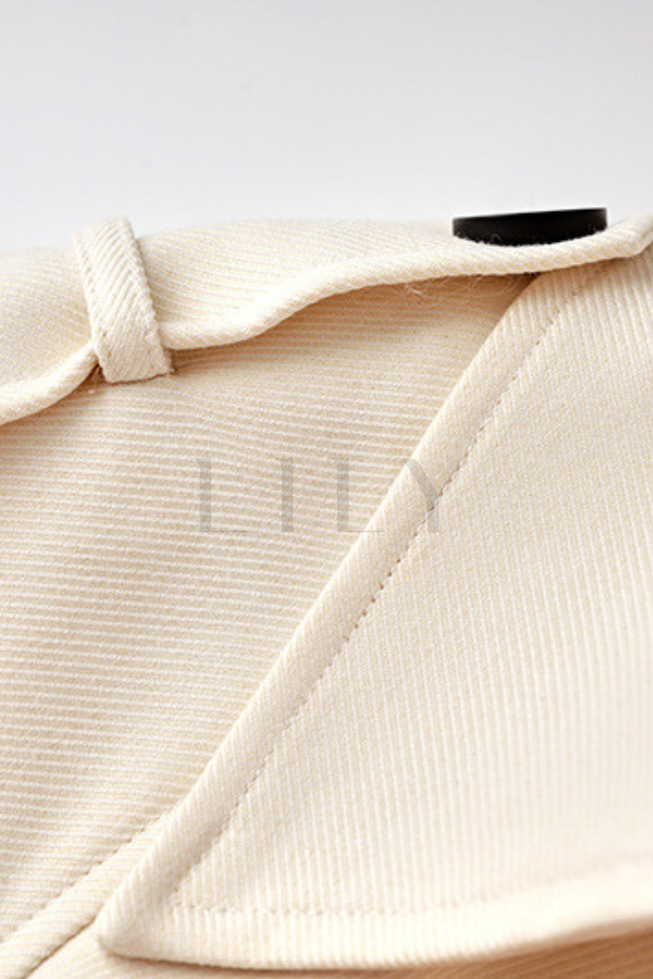 Classic Belted Fall Lapel Collar Adjustable Cuff Long Coat