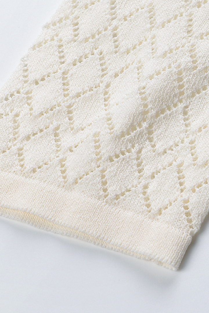 Ivory Luxe Weave Crochet Maxi Dress