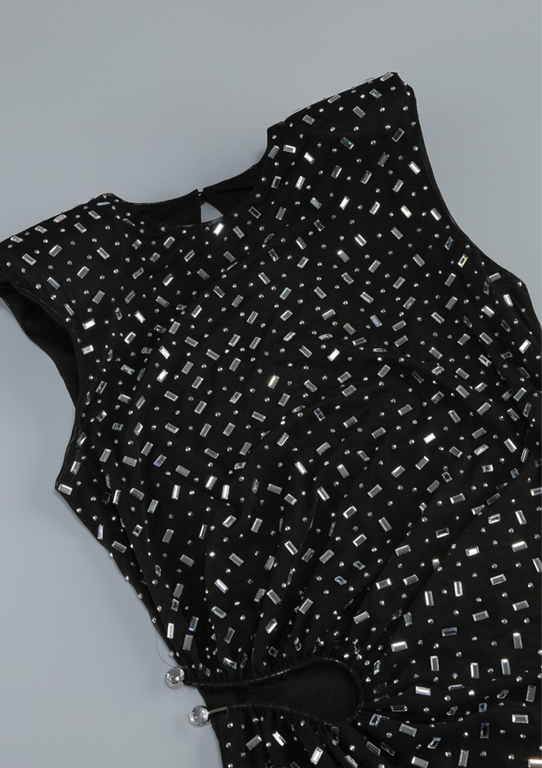 Midnight Crystal Cutout Maxi Dress