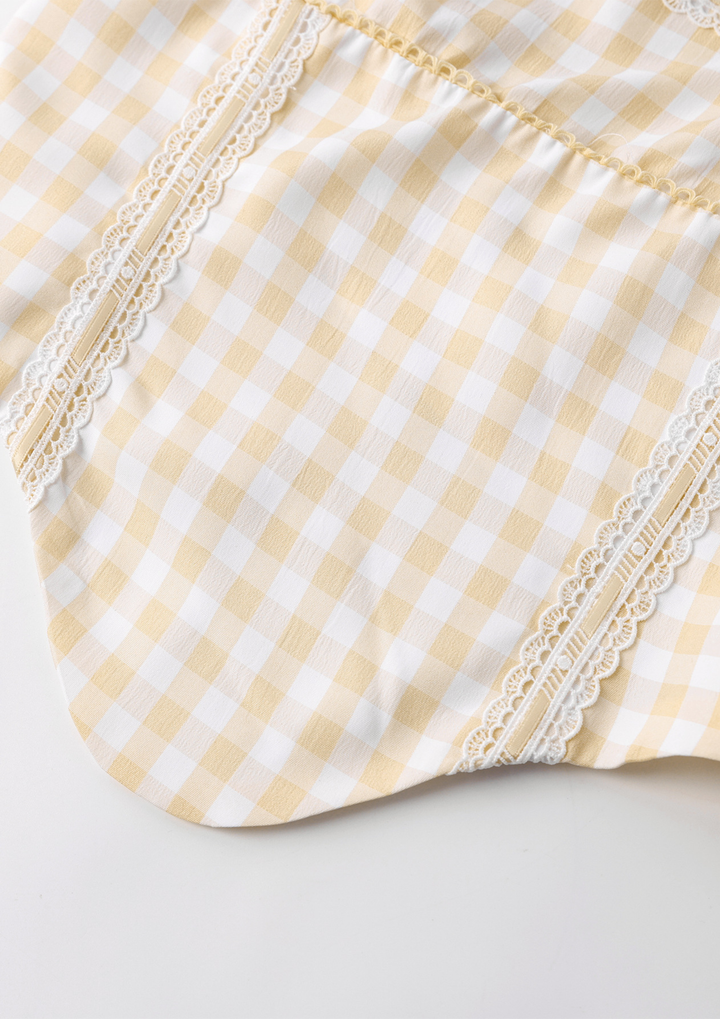 Sunny Gingham Corset Crop Top