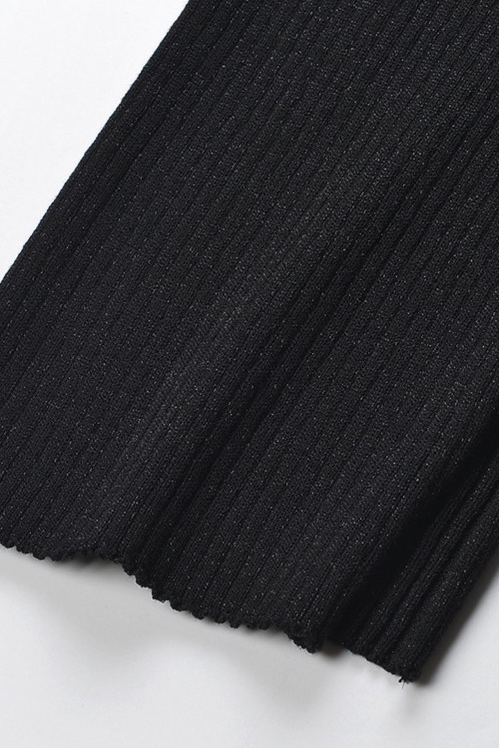 Classic Gleam V Neck Gold Button  Flared SleevesTop