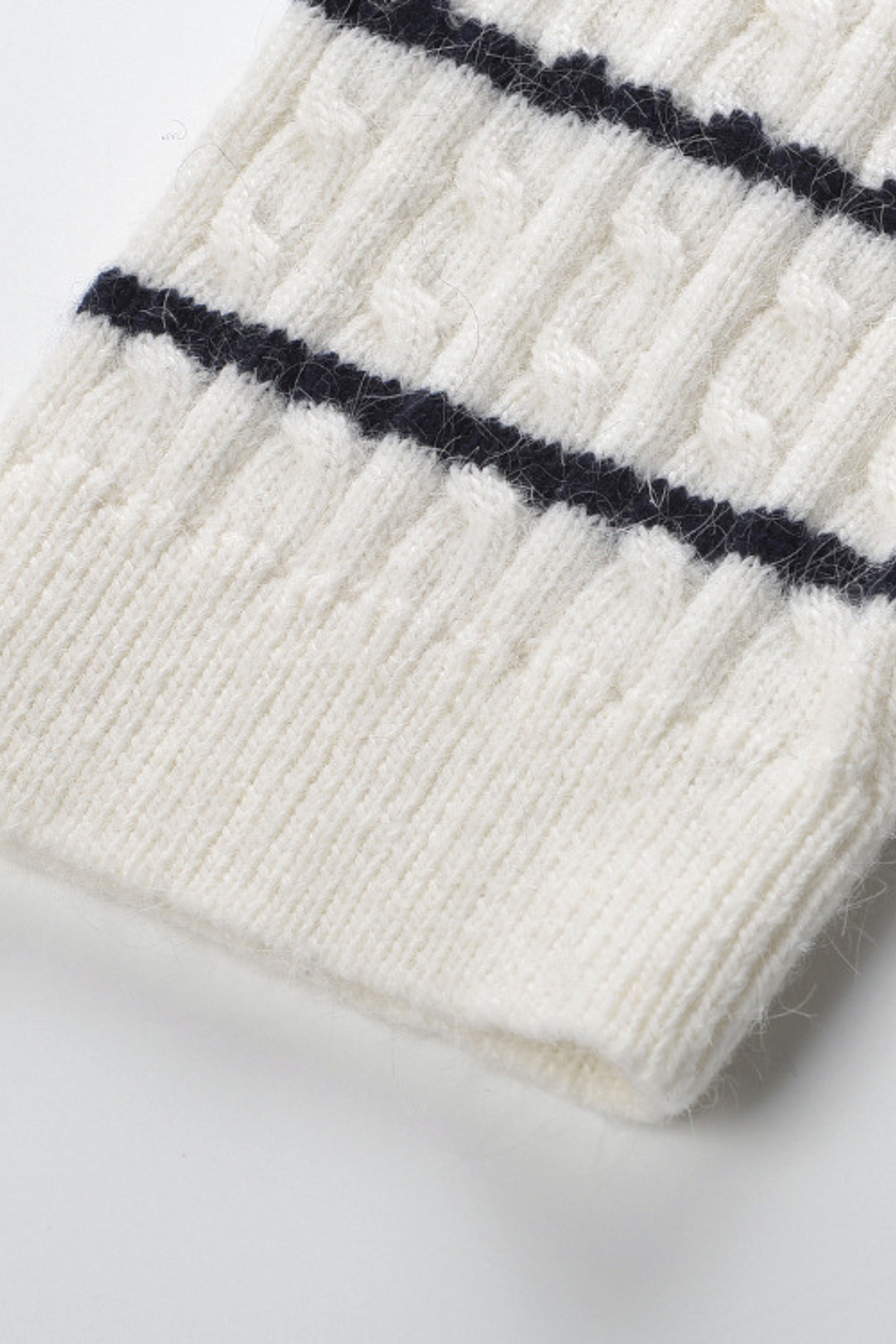 Pearl Striped Jacquard Knit Sweater Top