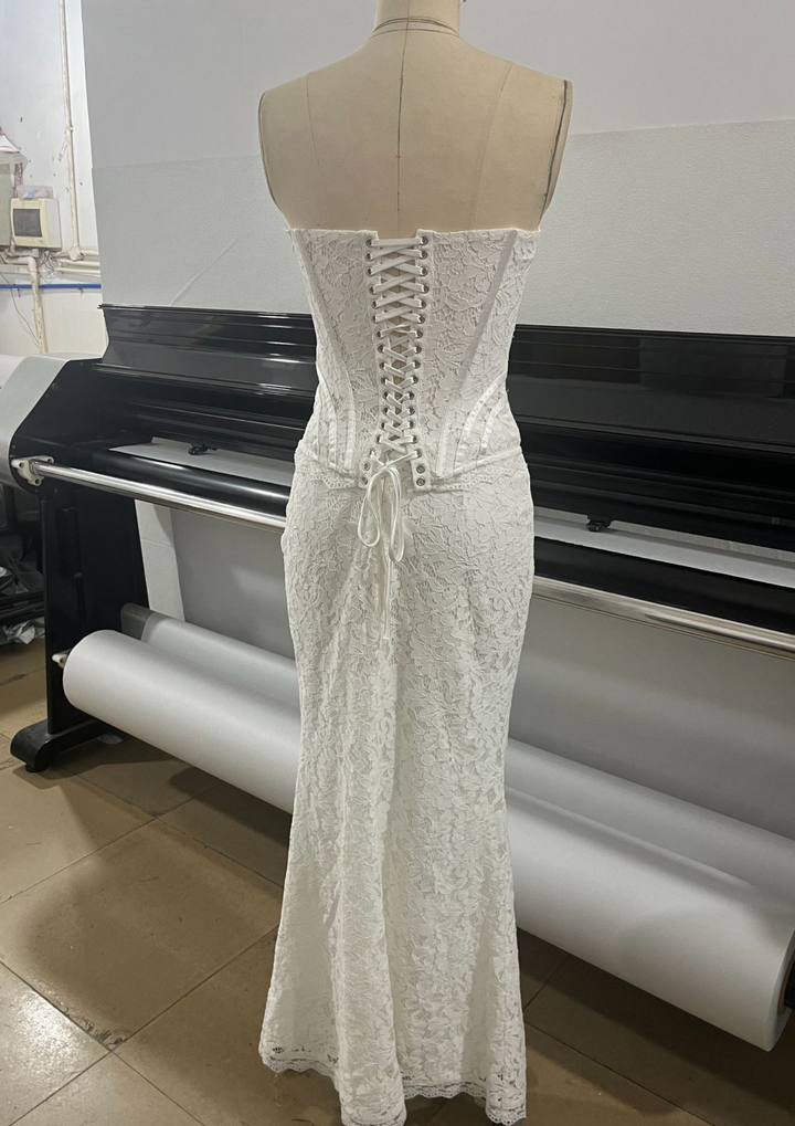 Ivory Lace Corset Maxi Dress