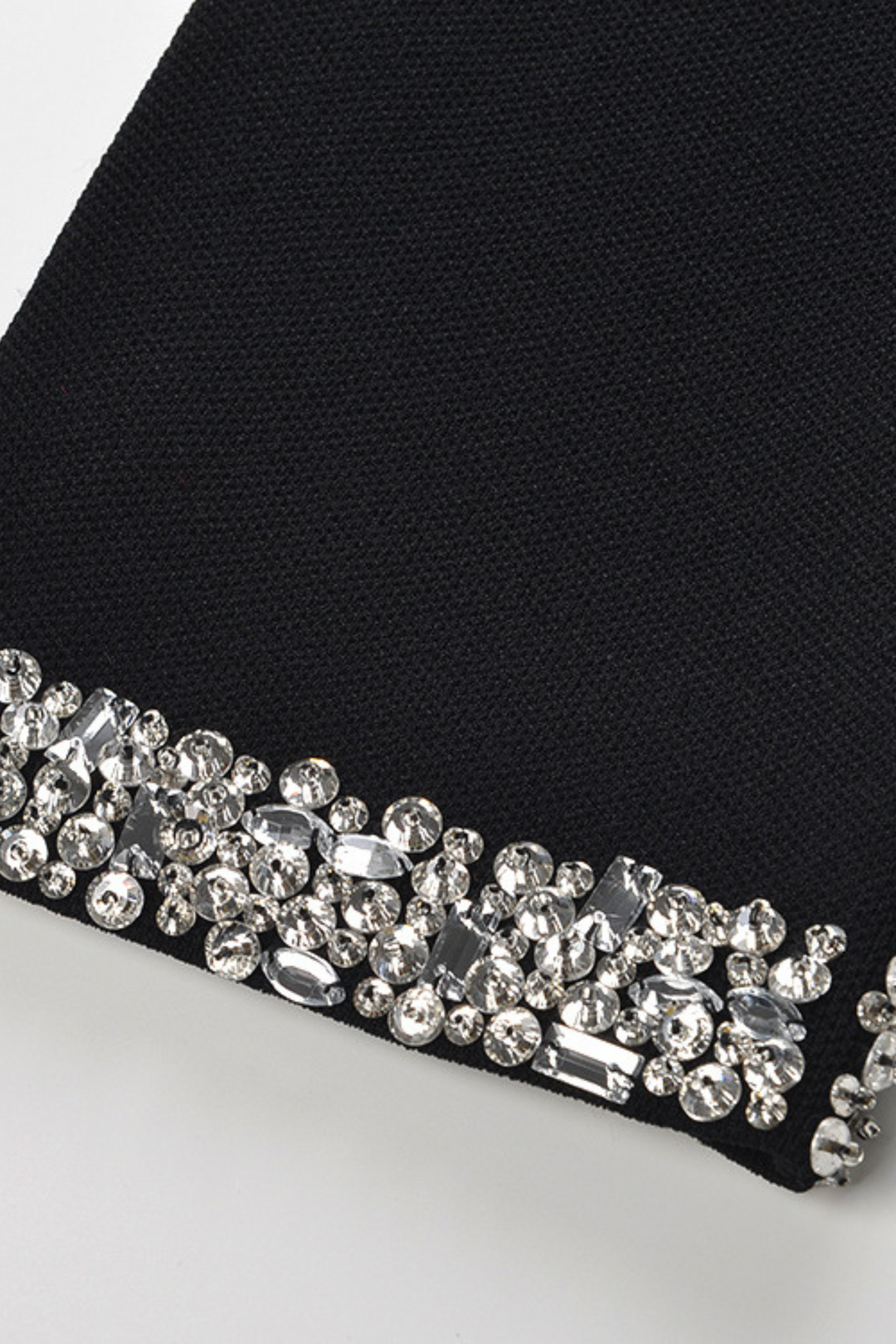 Crystal Luxe Embellished Cuff Detailed soft Wool Knit Jacket Top