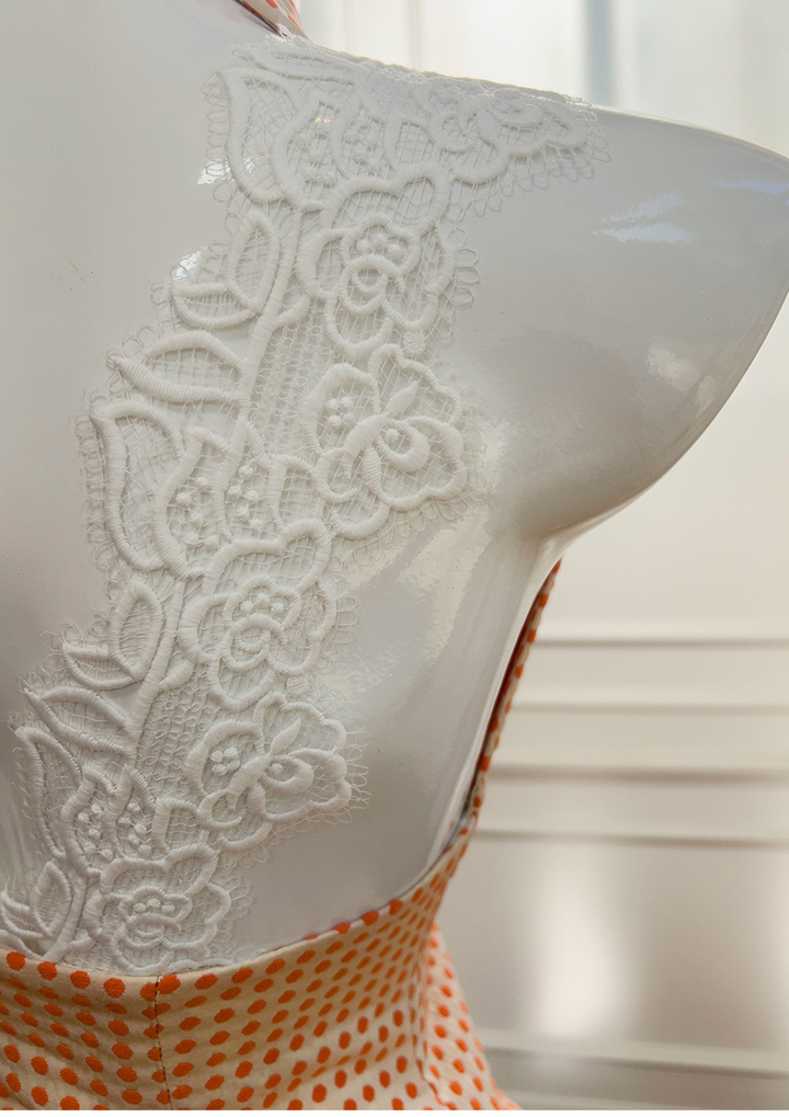 Apricot Dot Halter Mini Dress