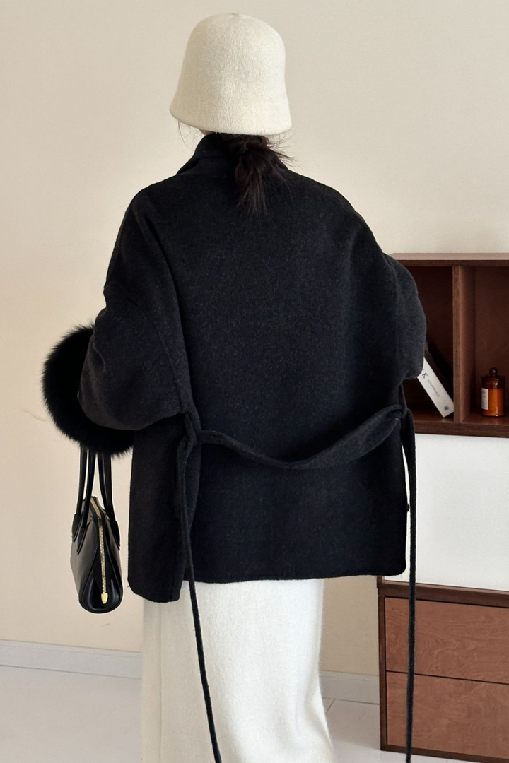 Siena Soft Wool  Cuff Shawl Wrap Coat