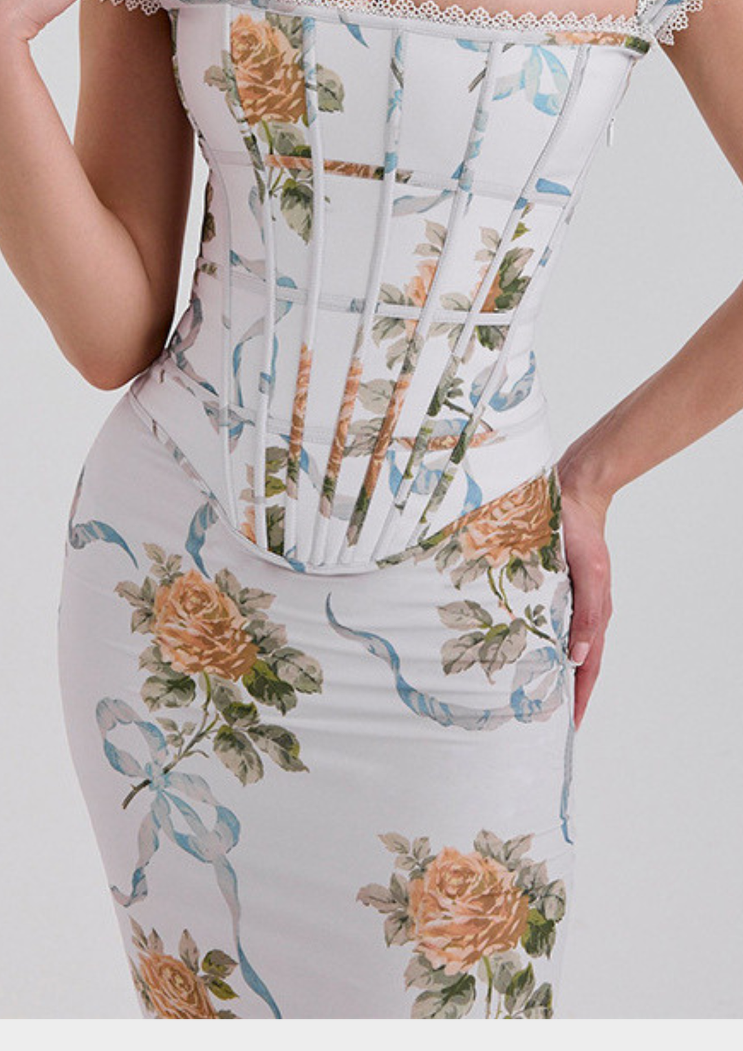 Floral Corset Maxi Dress