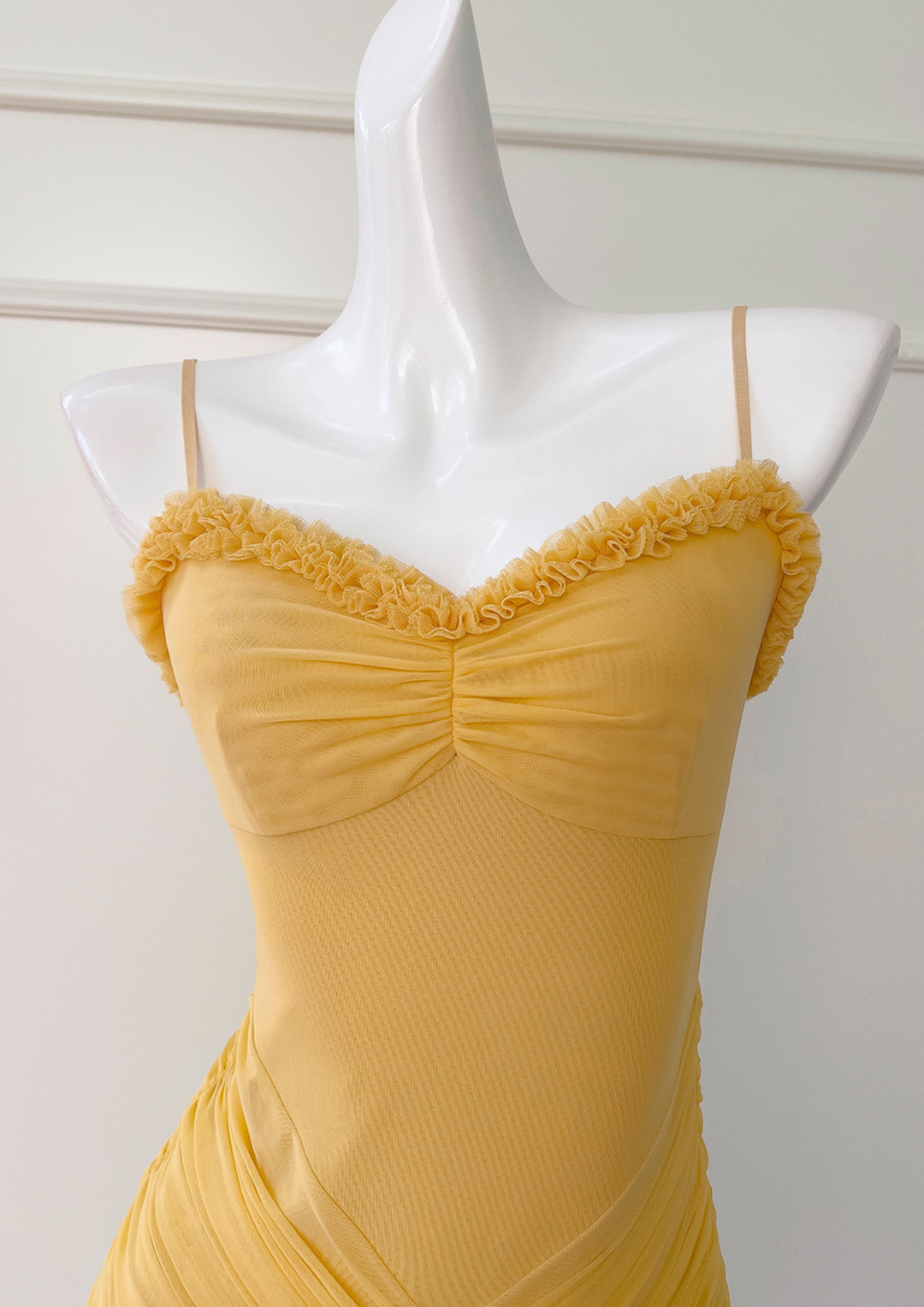 Golden Petal Ruched Maxi