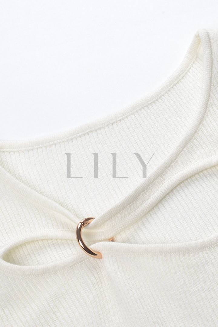 Basic Hollow Slim Wool Knit Top