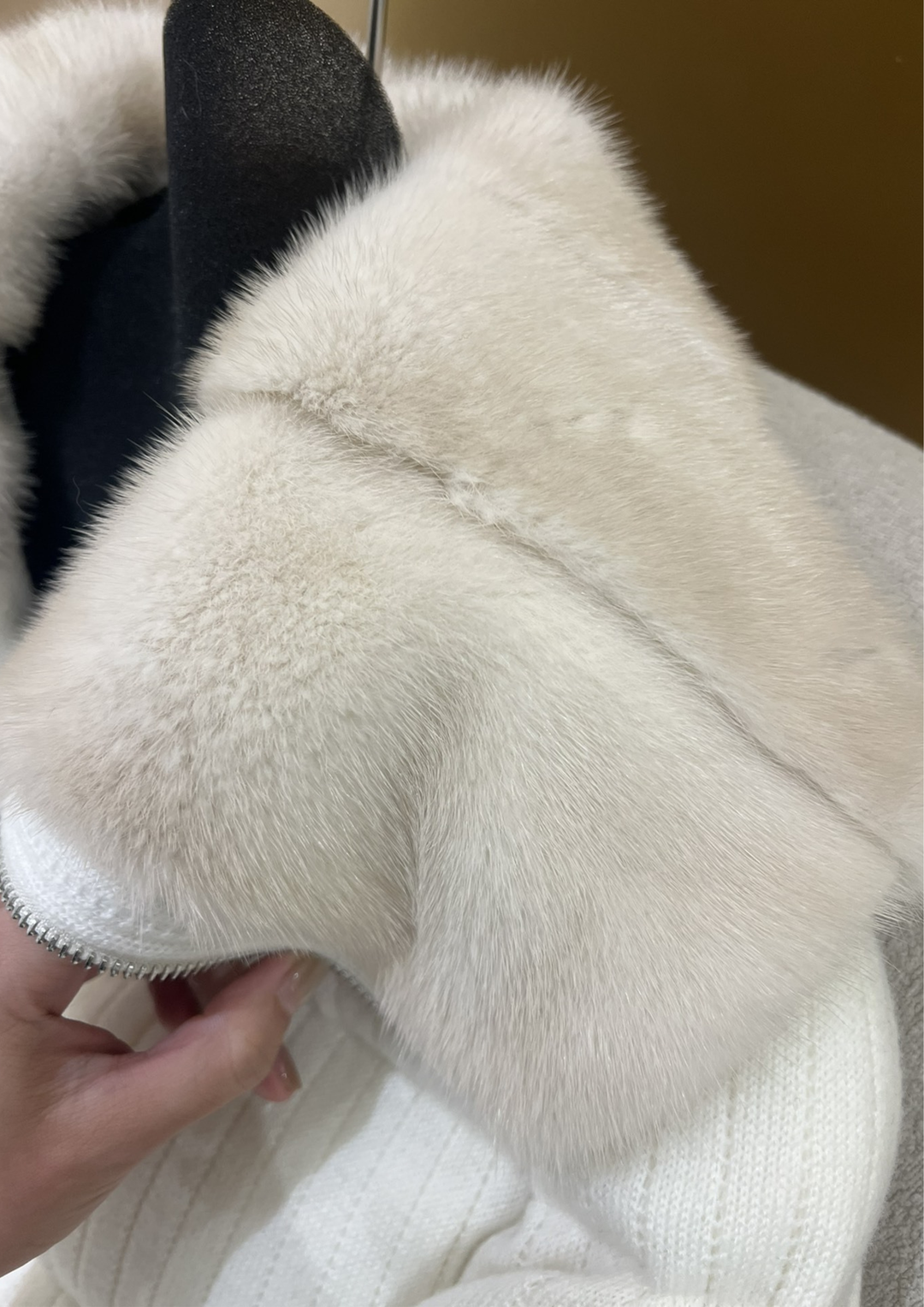 Lilia Warm Goose Down Wool Mink Fur Jacket