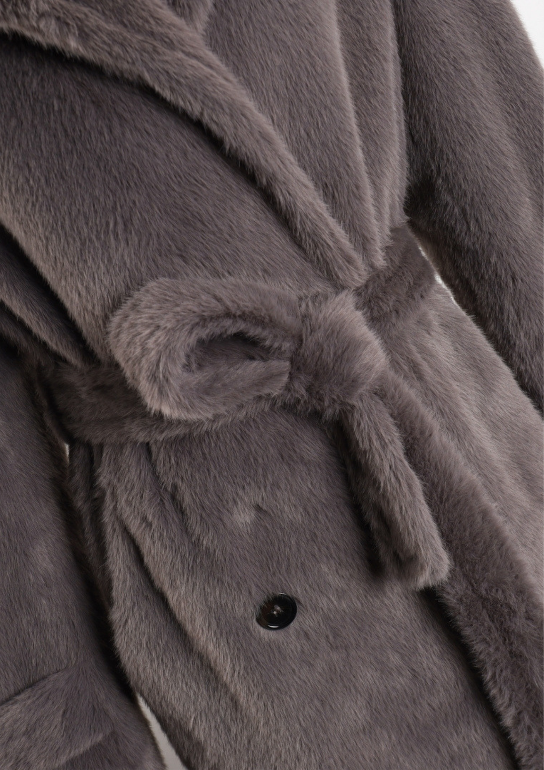 Faux Fur Belted Long Coat