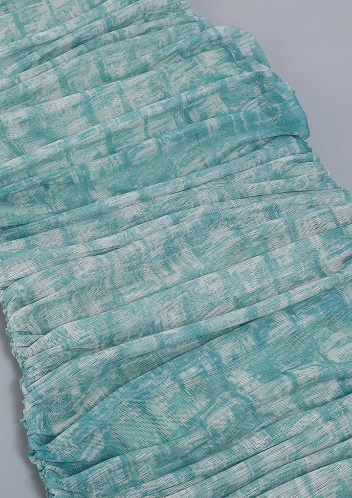 Ocean Mist Ruched Mini Dress