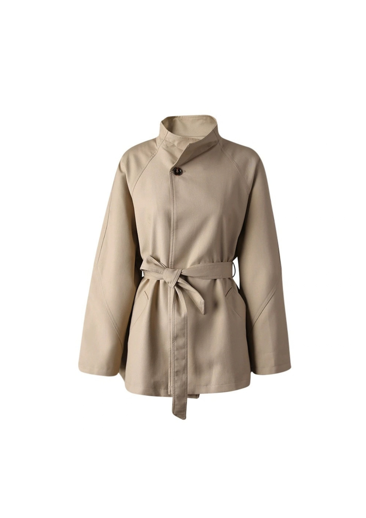 Aurelia Belted High-Neck Jacket