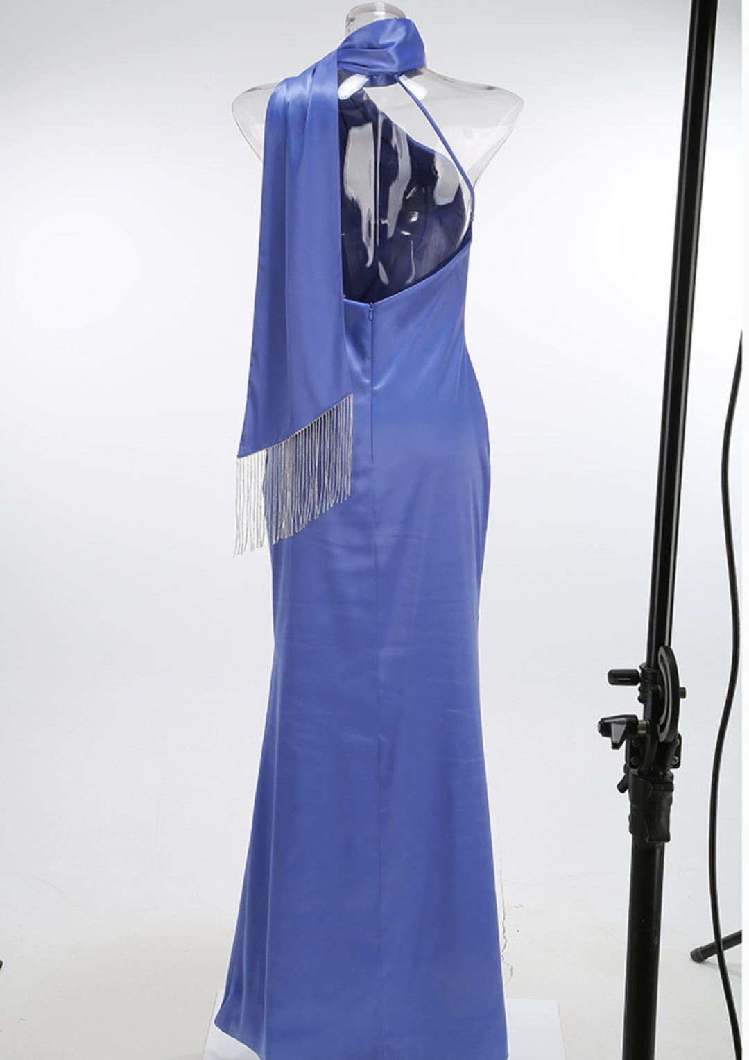 Elegant Satin Halter Maxi Dress