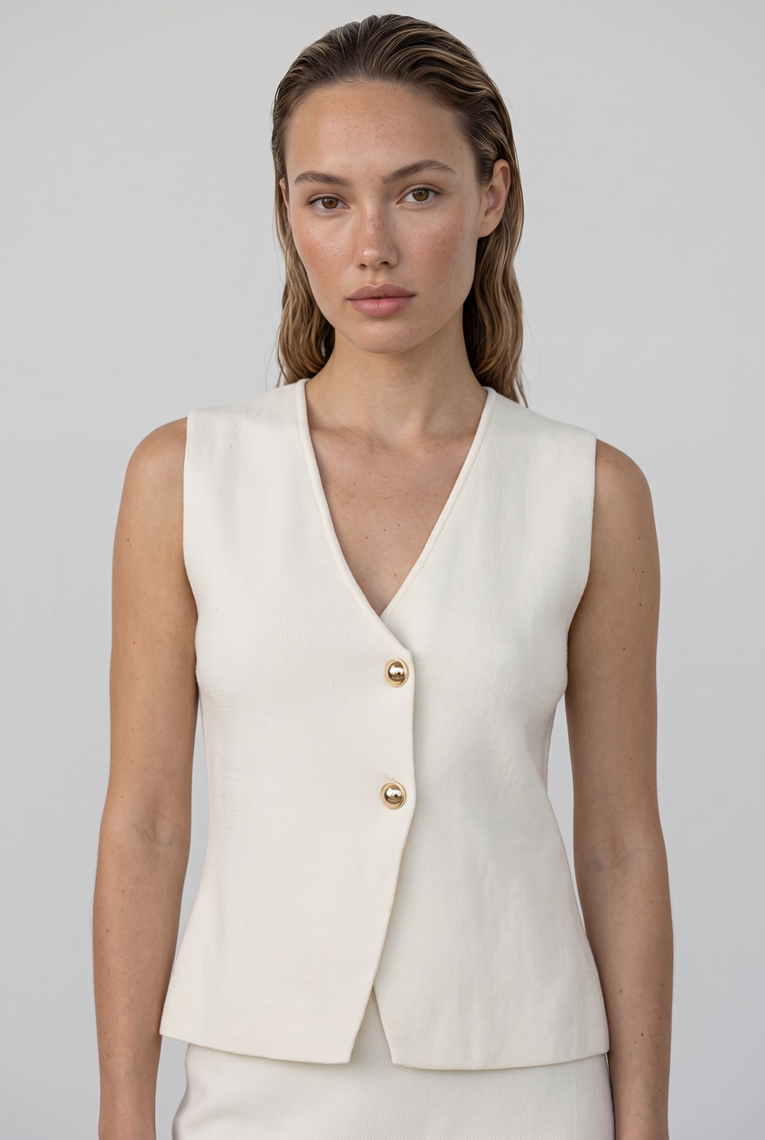 Chic Knit Button Vest