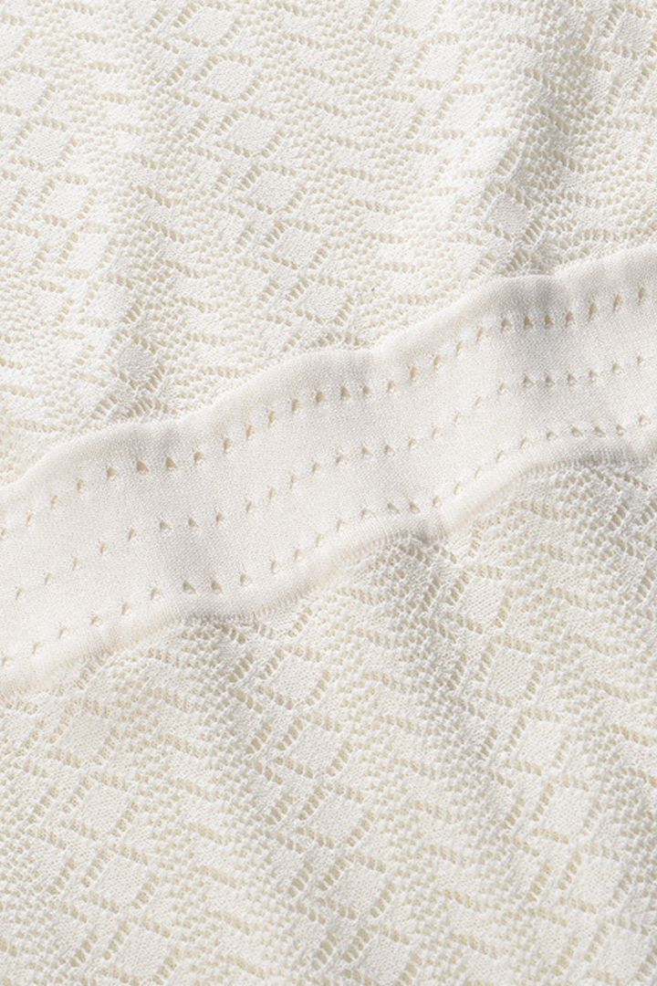 Ivory Luxe Weave Crochet Maxi Dress