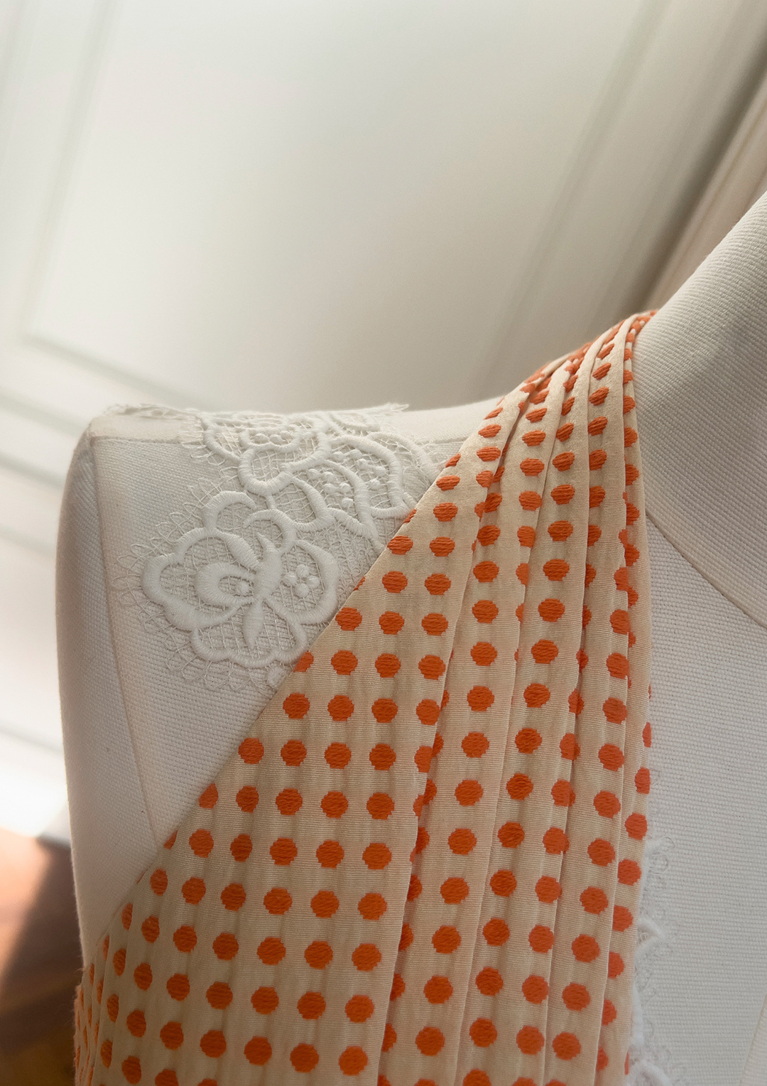 Apricot Dot Halter Mini Dress