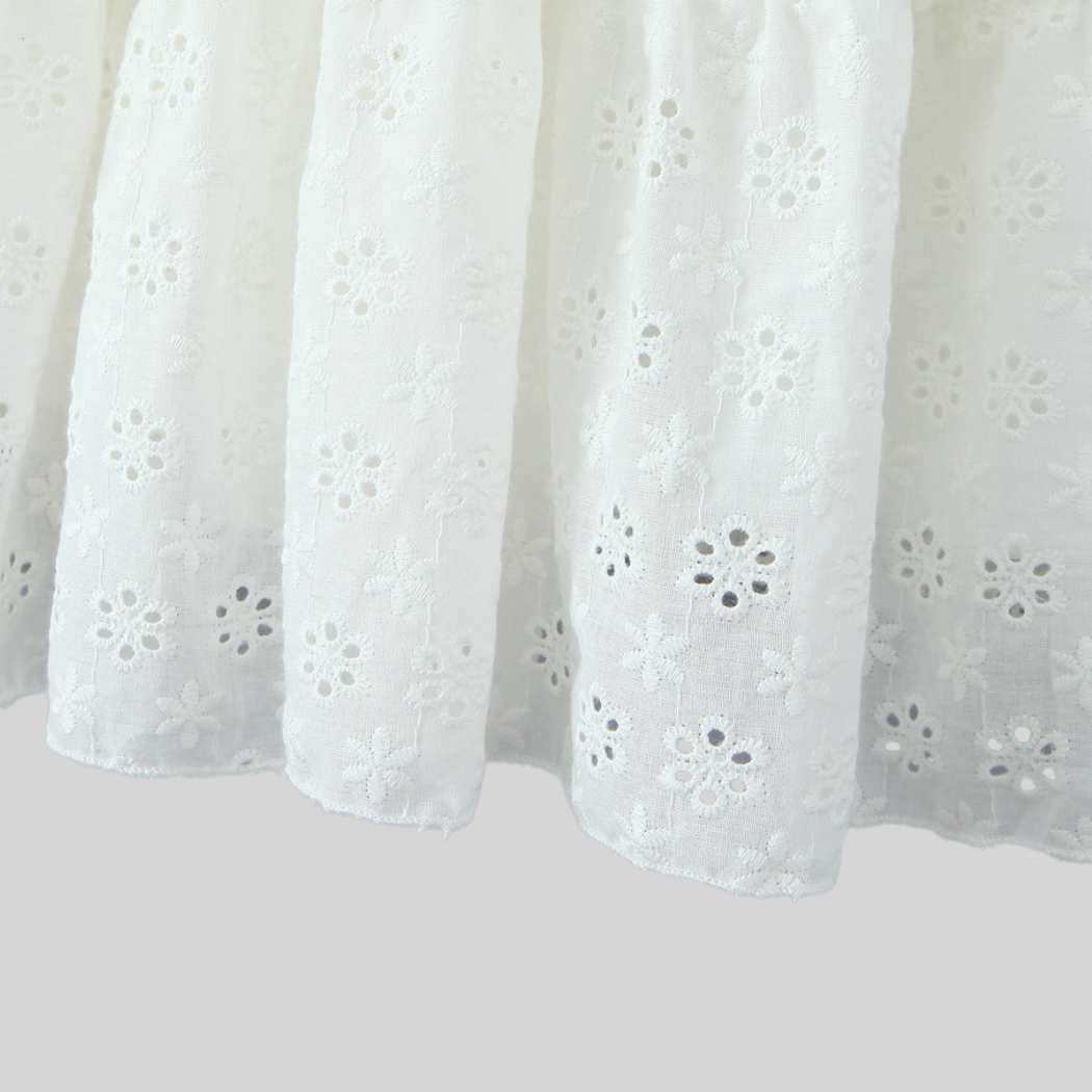 White Floral Bow Mini Dress