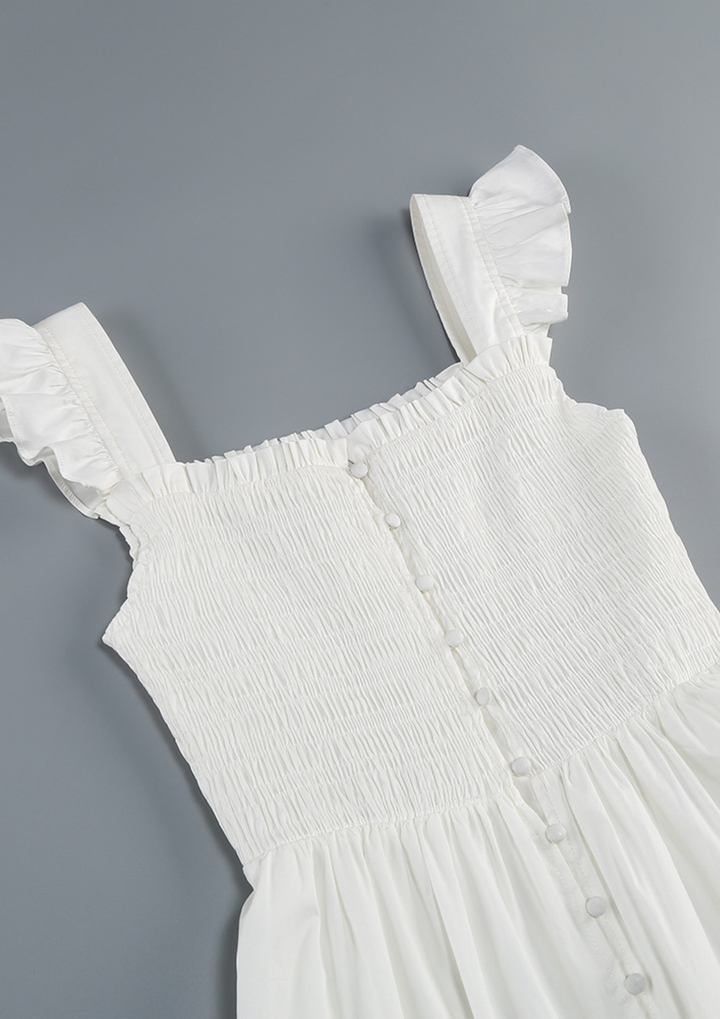 Ivory Meadow Smocked Midi Dress