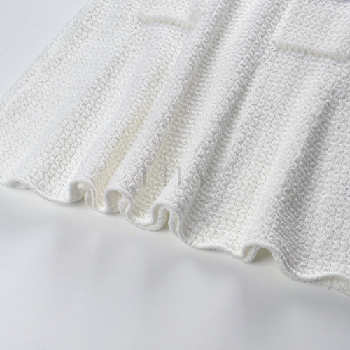 Marina Stripe Button Detail Knit Mini Dress - White