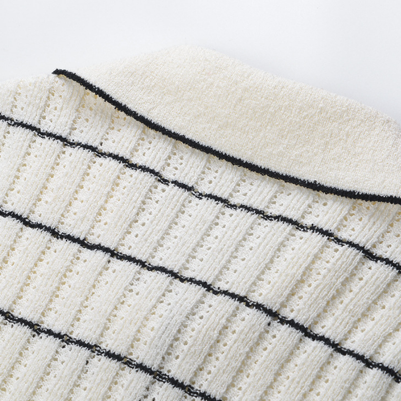 Coastal Ice Knit Polo Maxi Dress