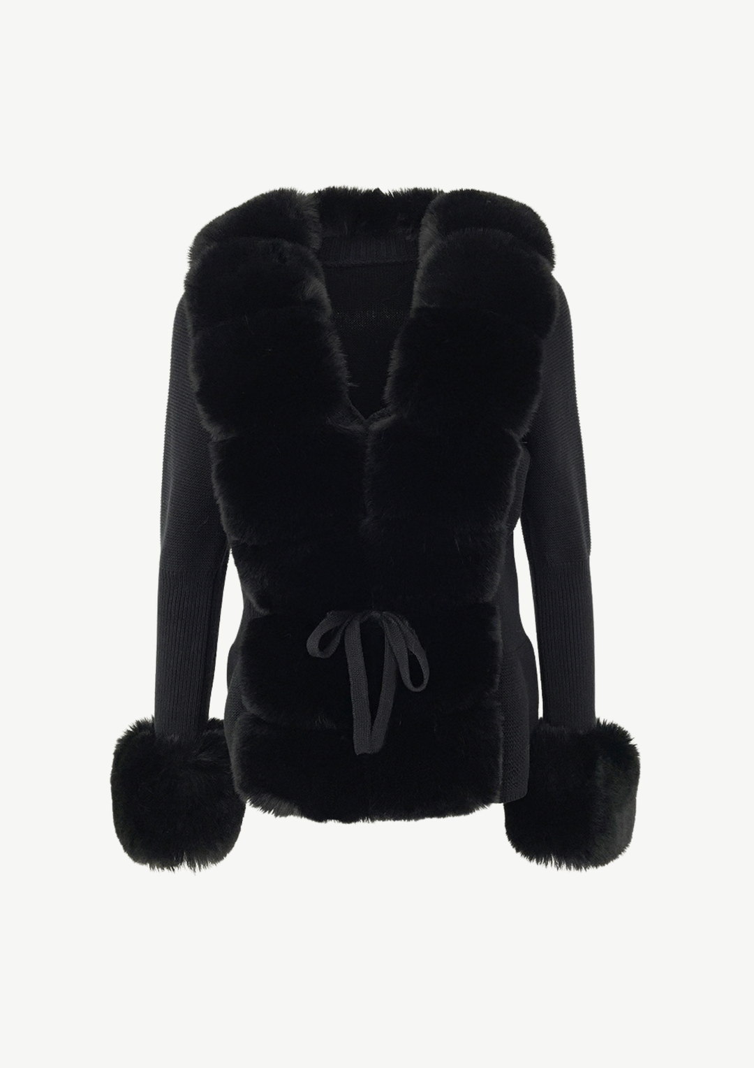 Elara Fur Trim Knit Cardigan