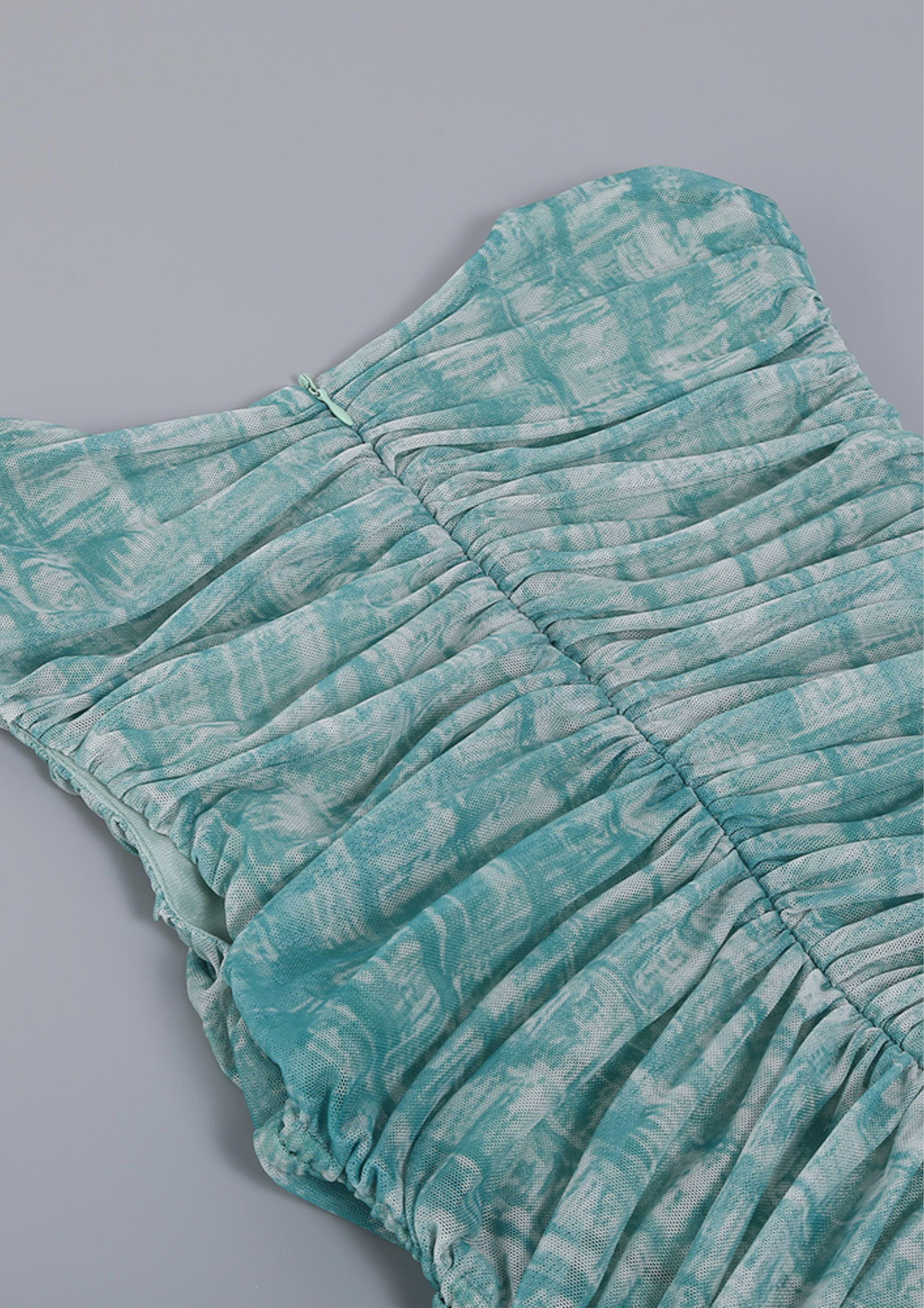 Ocean Mist Ruched Mini Dress