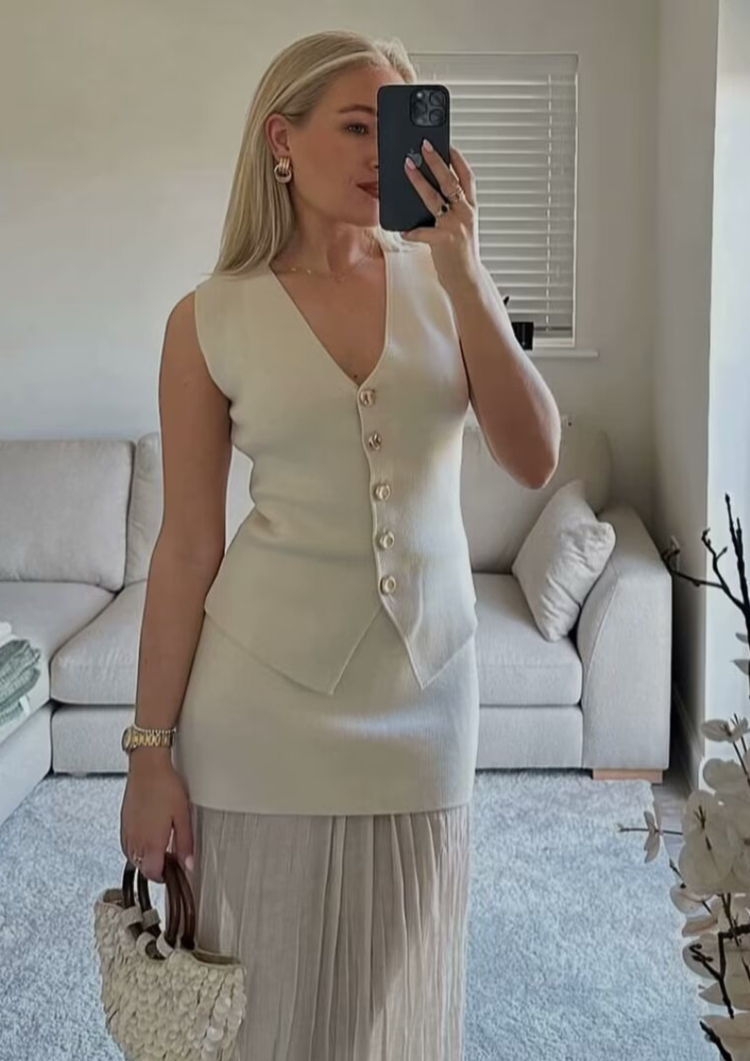 Classic Knit Button Vest