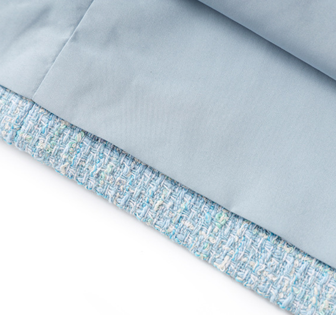 Sky Blue Tweed Shift Dress