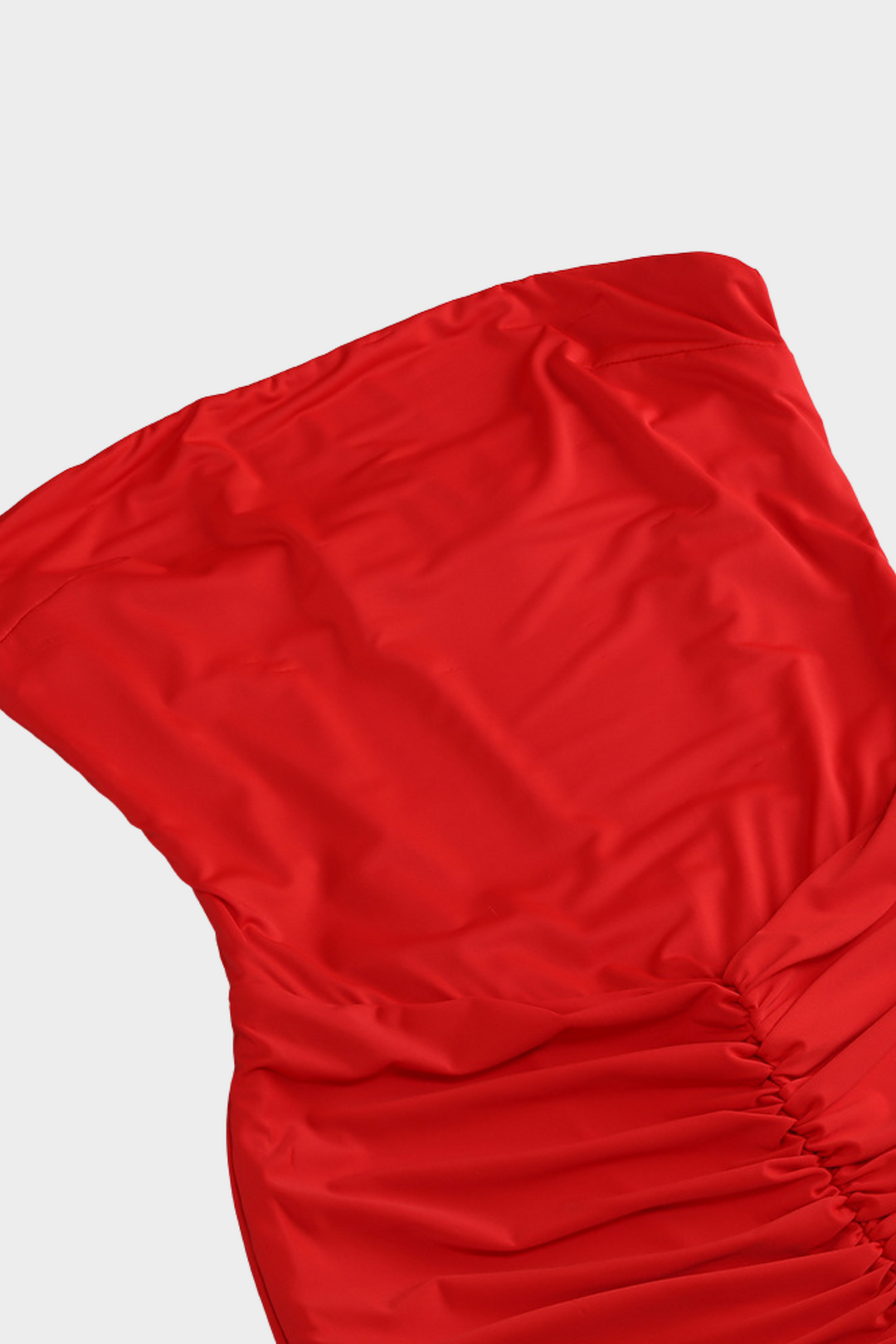 Scarlet Serenity Off Shoulder Ruched Mesh Maxi Dress